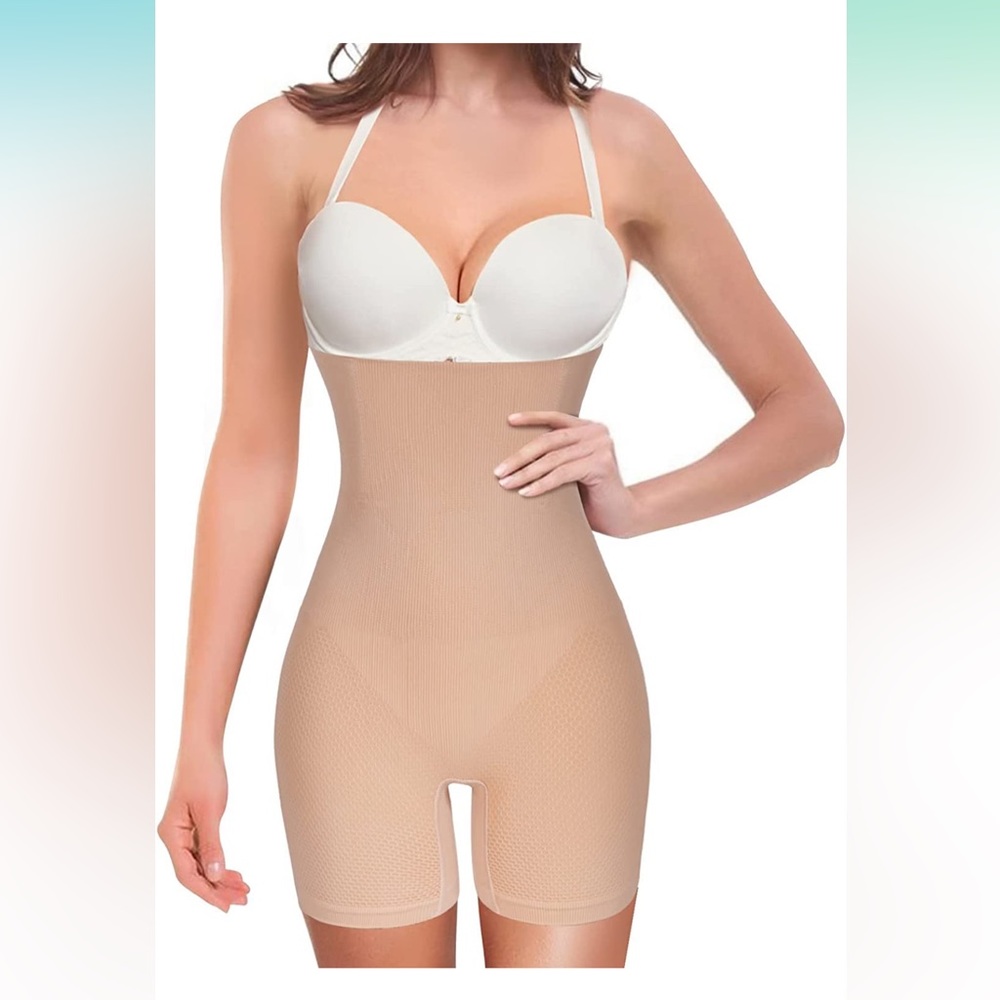 Nebility Womens' Shapewear Thigh Slimmer Tummy Control Body Shaper M/L